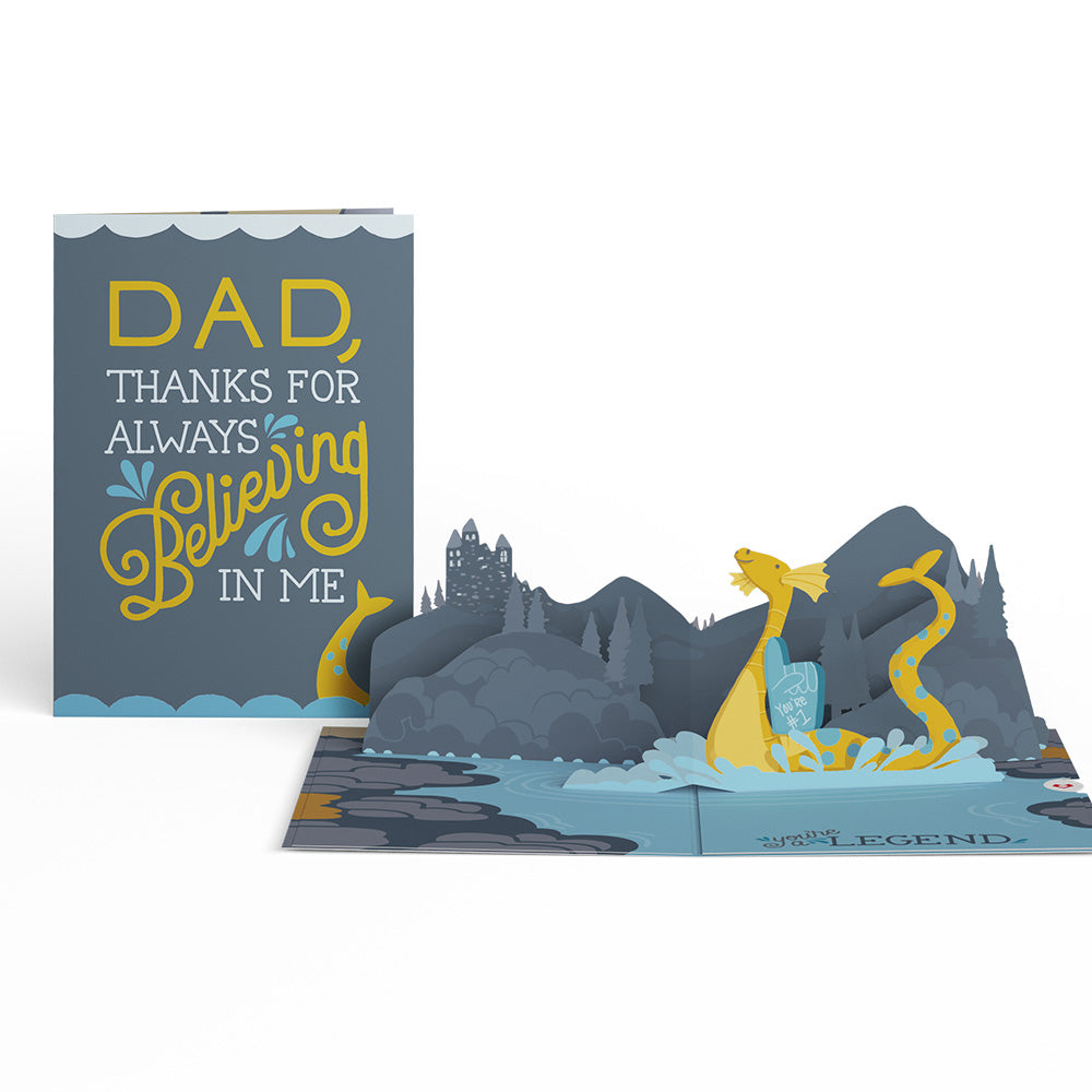 Dad You're a Legend Loch Ness Monster Pop-Up Card