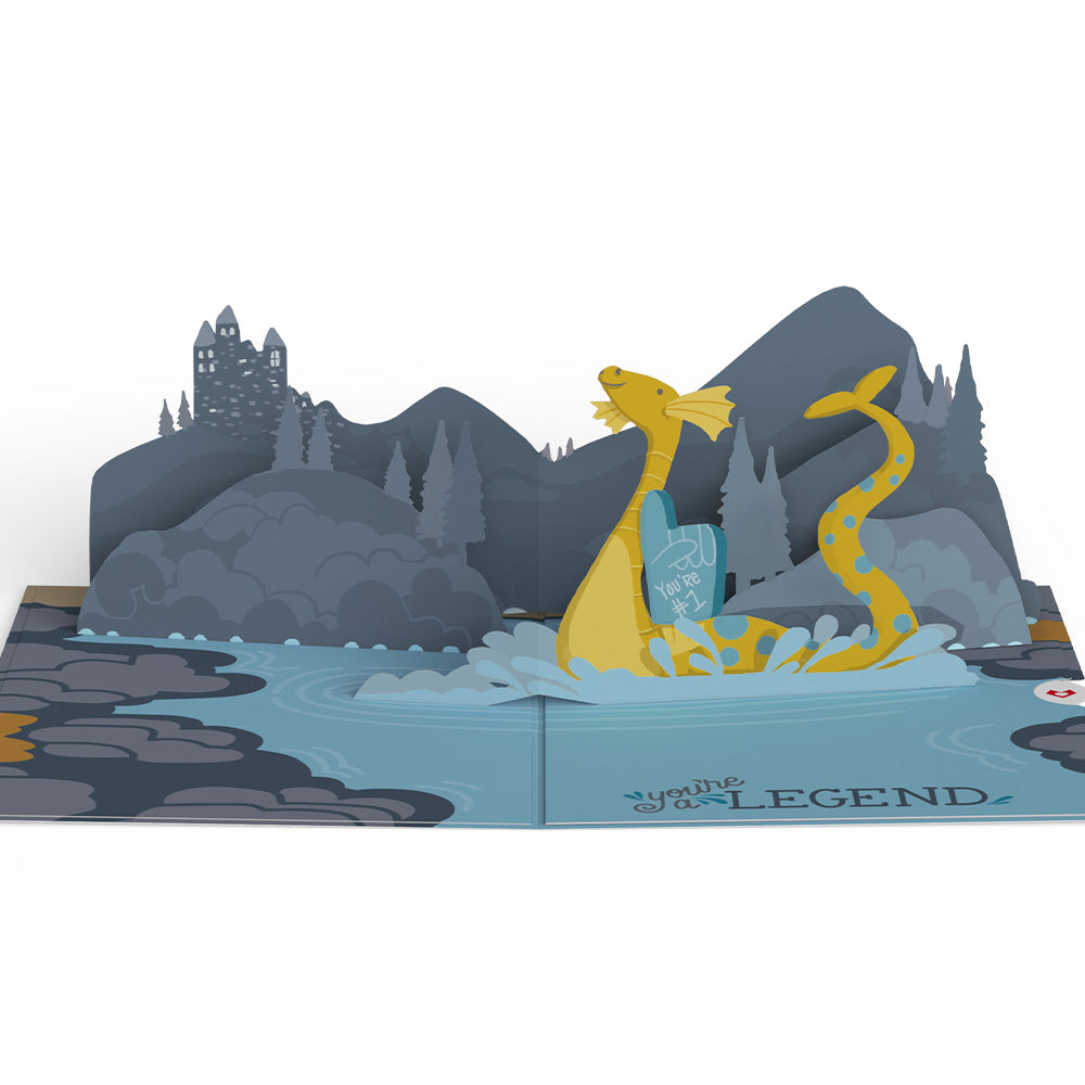 Dad You're a Legend Loch Ness Monster Pop-Up Card