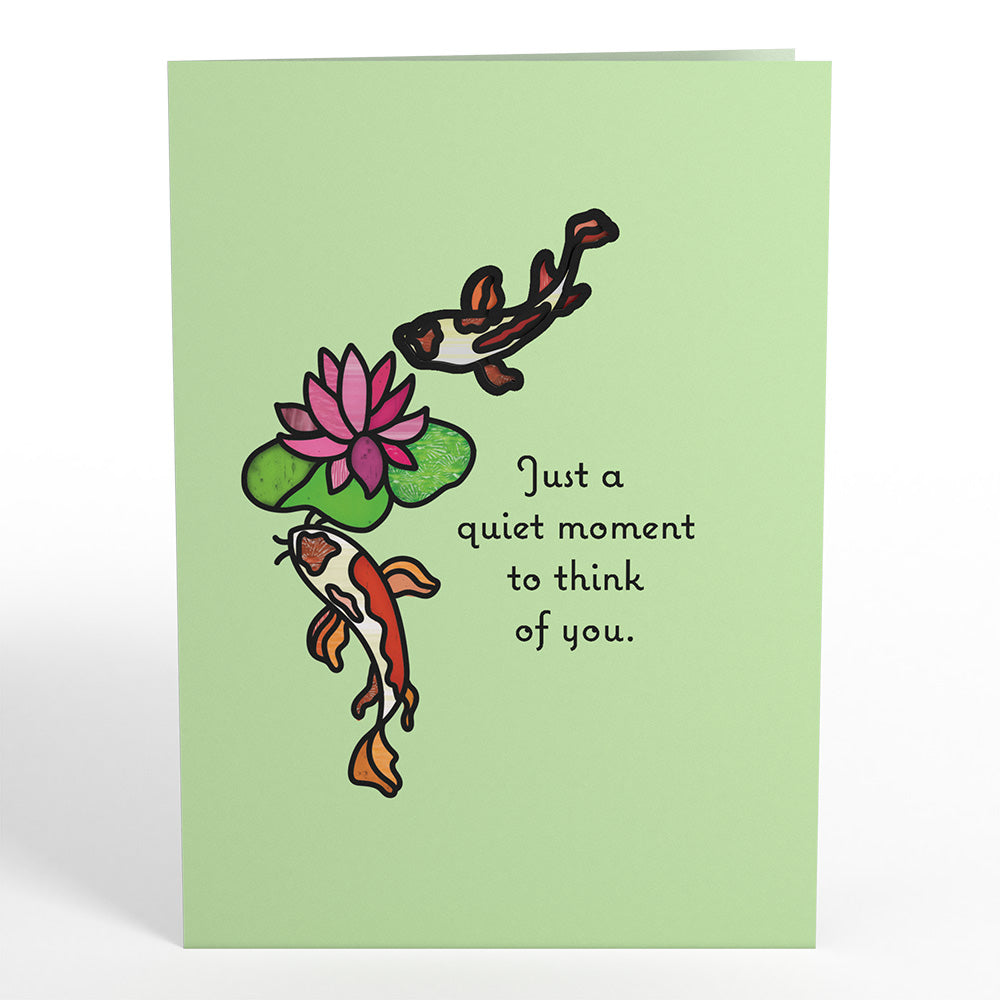 Quiet Moment Koi Pond Suncatcher Card