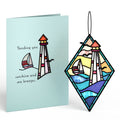 Sunshine and Sea Breezes Lighthouse Suncatcher Card