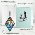Sunshine and Sea Breezes Lighthouse Suncatcher Card