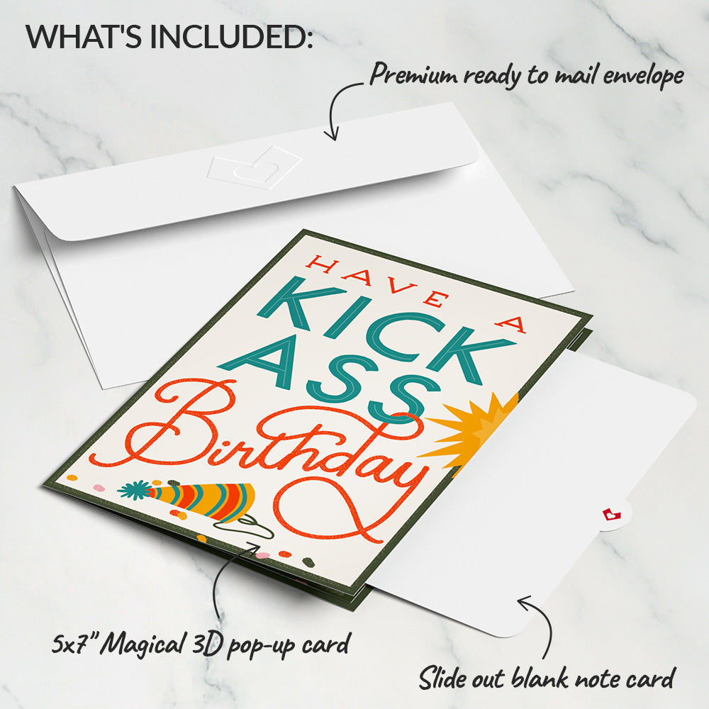 Kick Ass Birthday Pop-Up Card