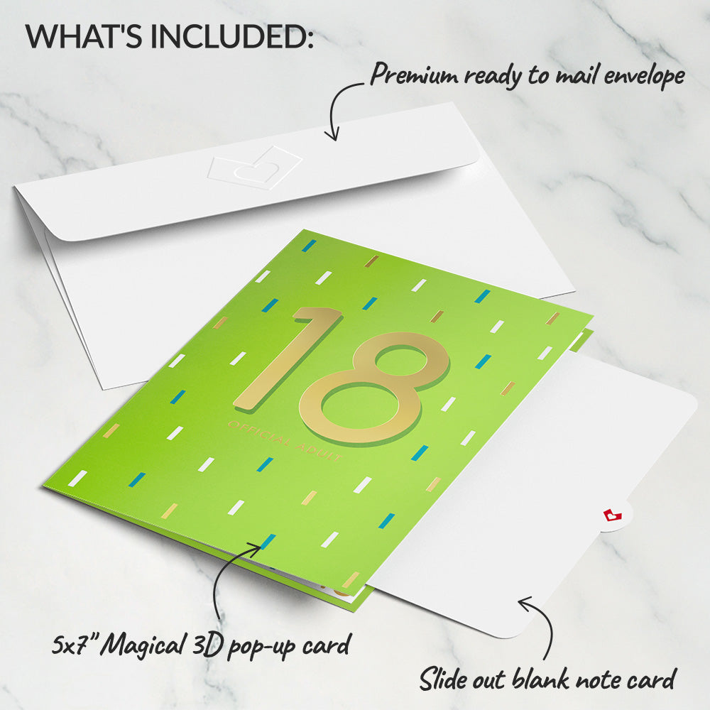 Official Adult 18th Birthday Pop-Up Card
