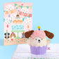 'Let's Pawty' Birthday Dog Plushpop Card