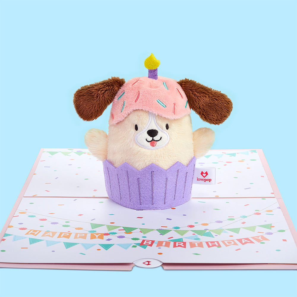 'Let's Pawty' Birthday Dog Plushpop Card