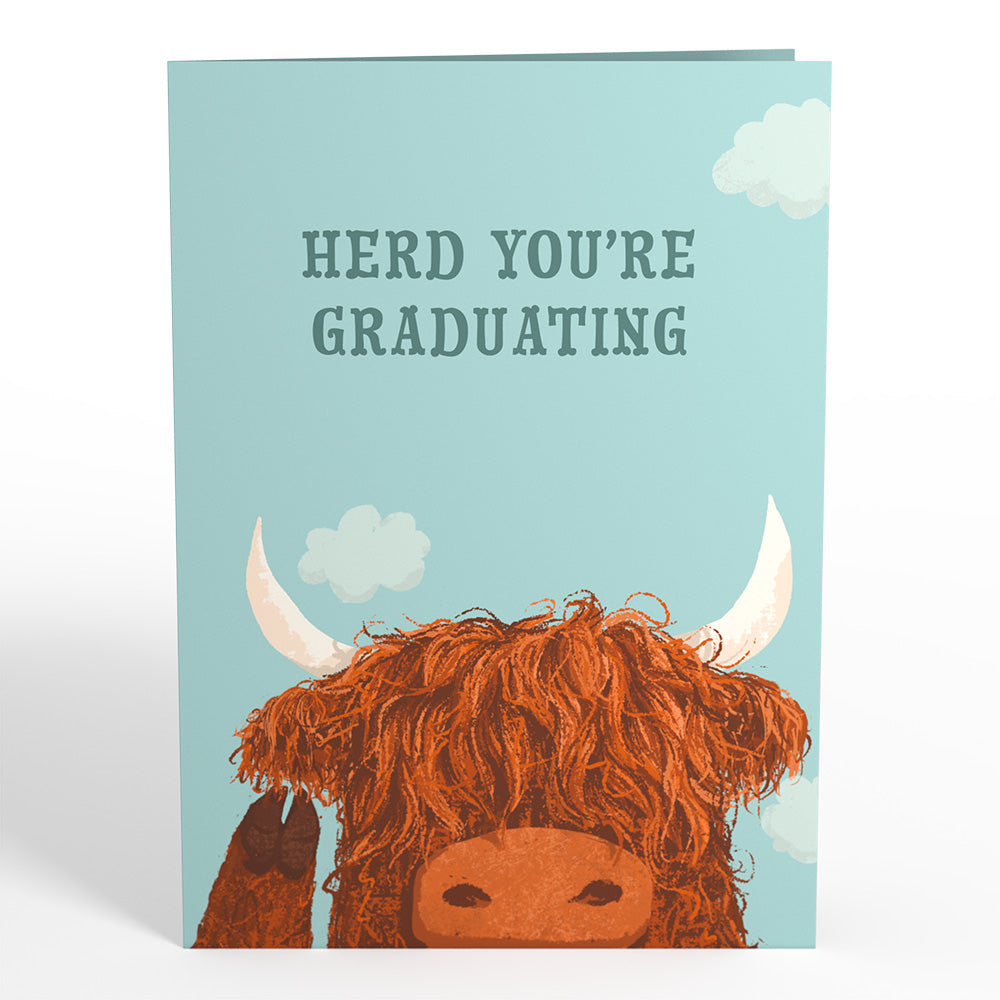 Heard You're Graduating Highland Cow Pop-Up Card
