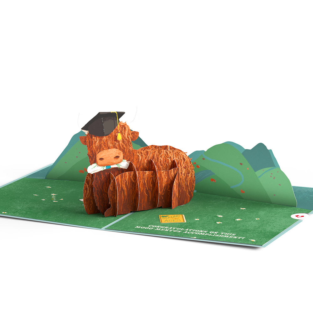 Heard You're Graduating Highland Cow Pop-Up Card