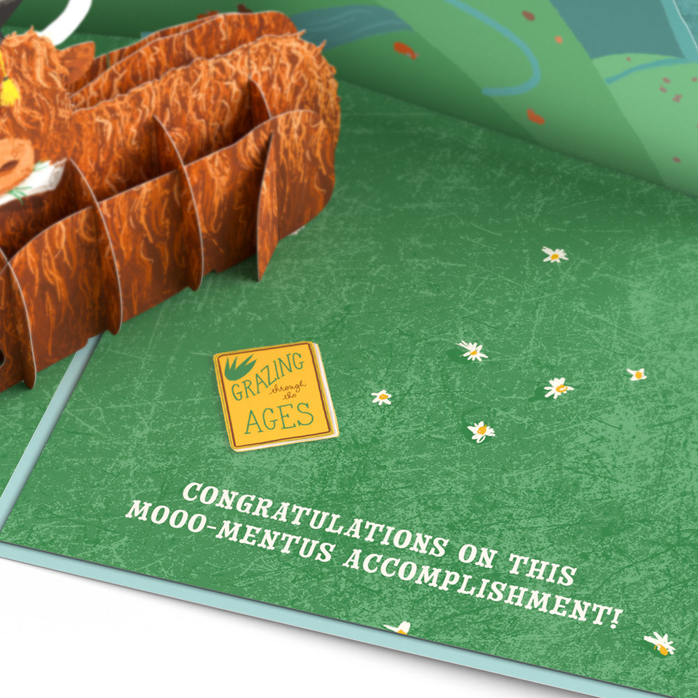 Heard You're Graduating Highland Cow Pop-Up Card