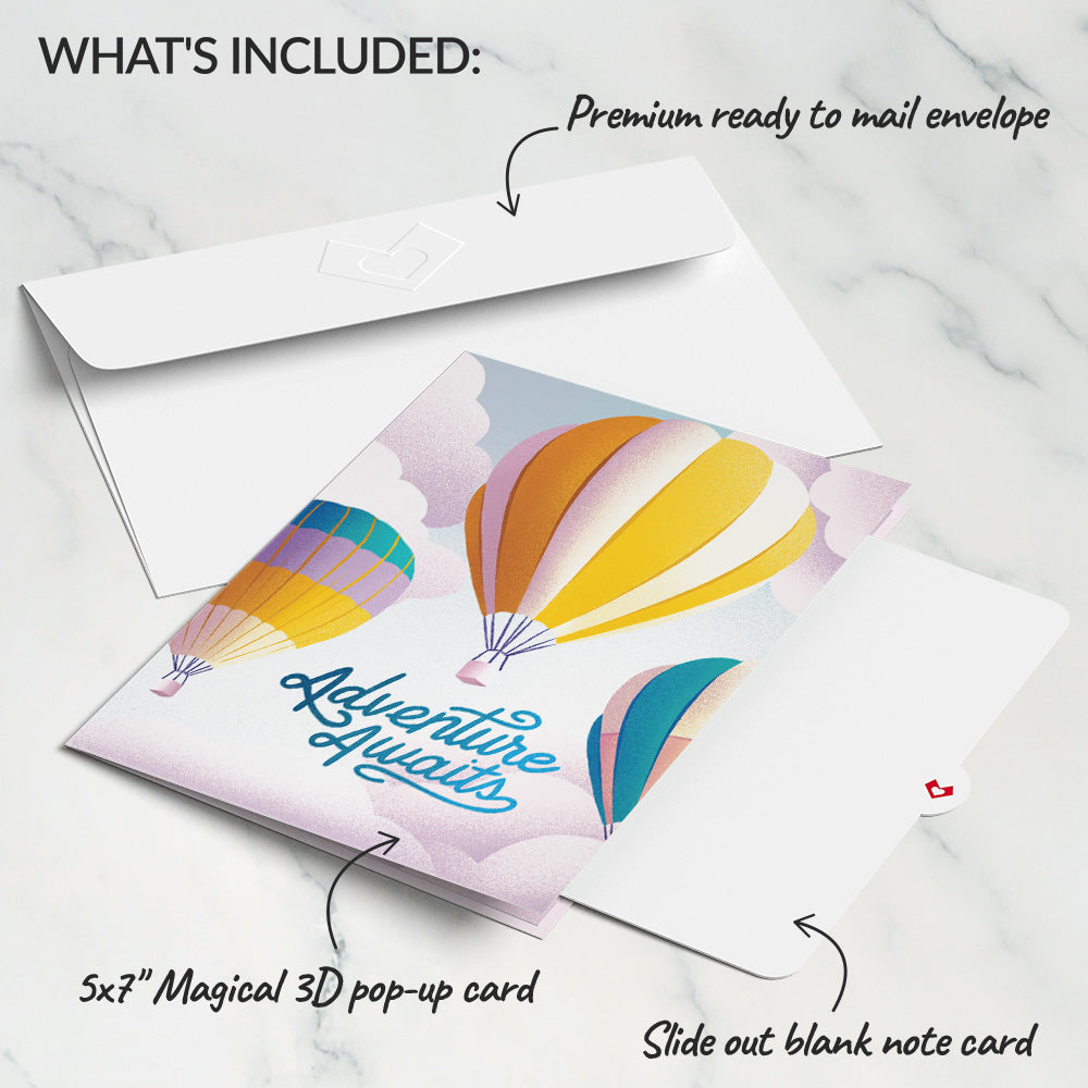 Adventure Awaits Hot Air Balloon Pop-Up Card