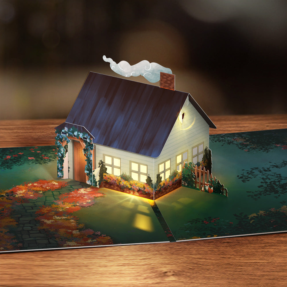 Home Is Where Mom Is Light-Up Pop-Up Card & Luxe Bouquet