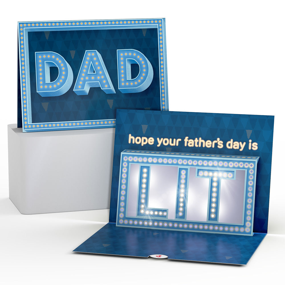Hope Your Father's Day Is Lit Light-Up Pop-Up Card
