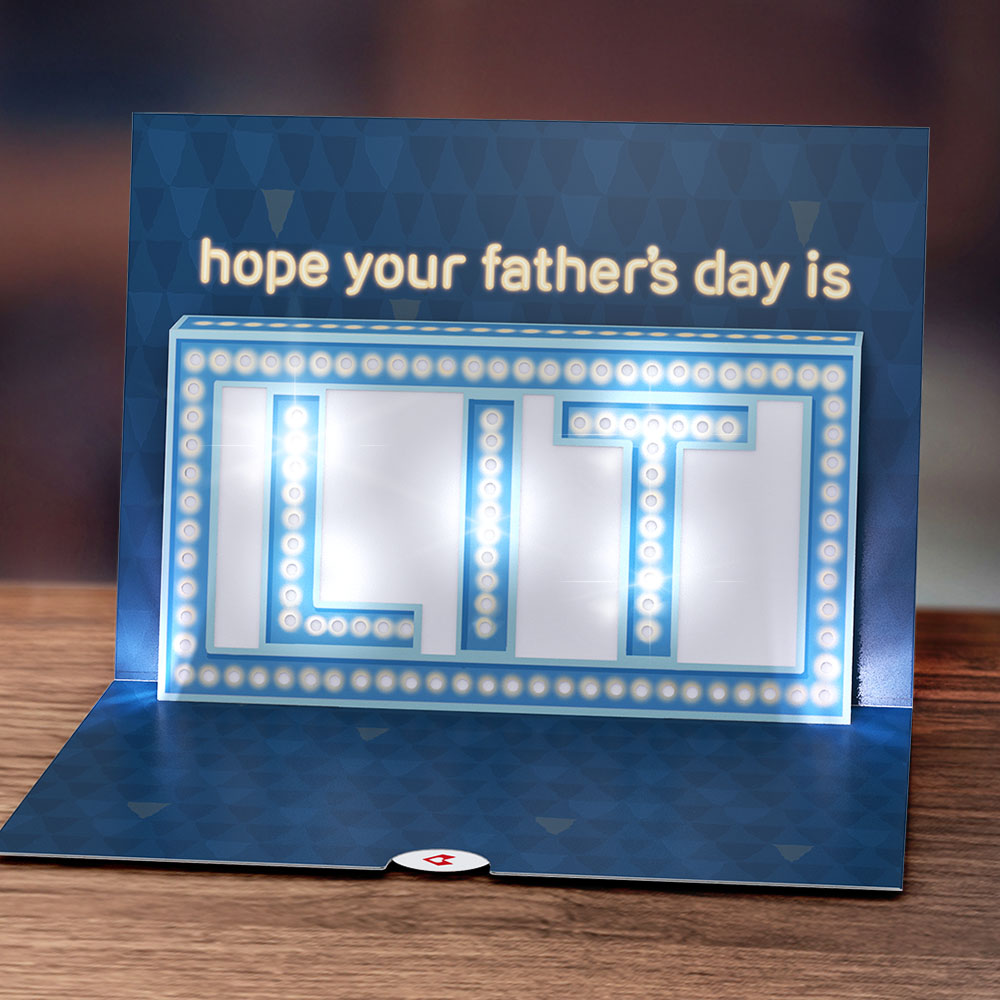 Hope Your Father's Day Is Lit Light-Up Pop-Up Card