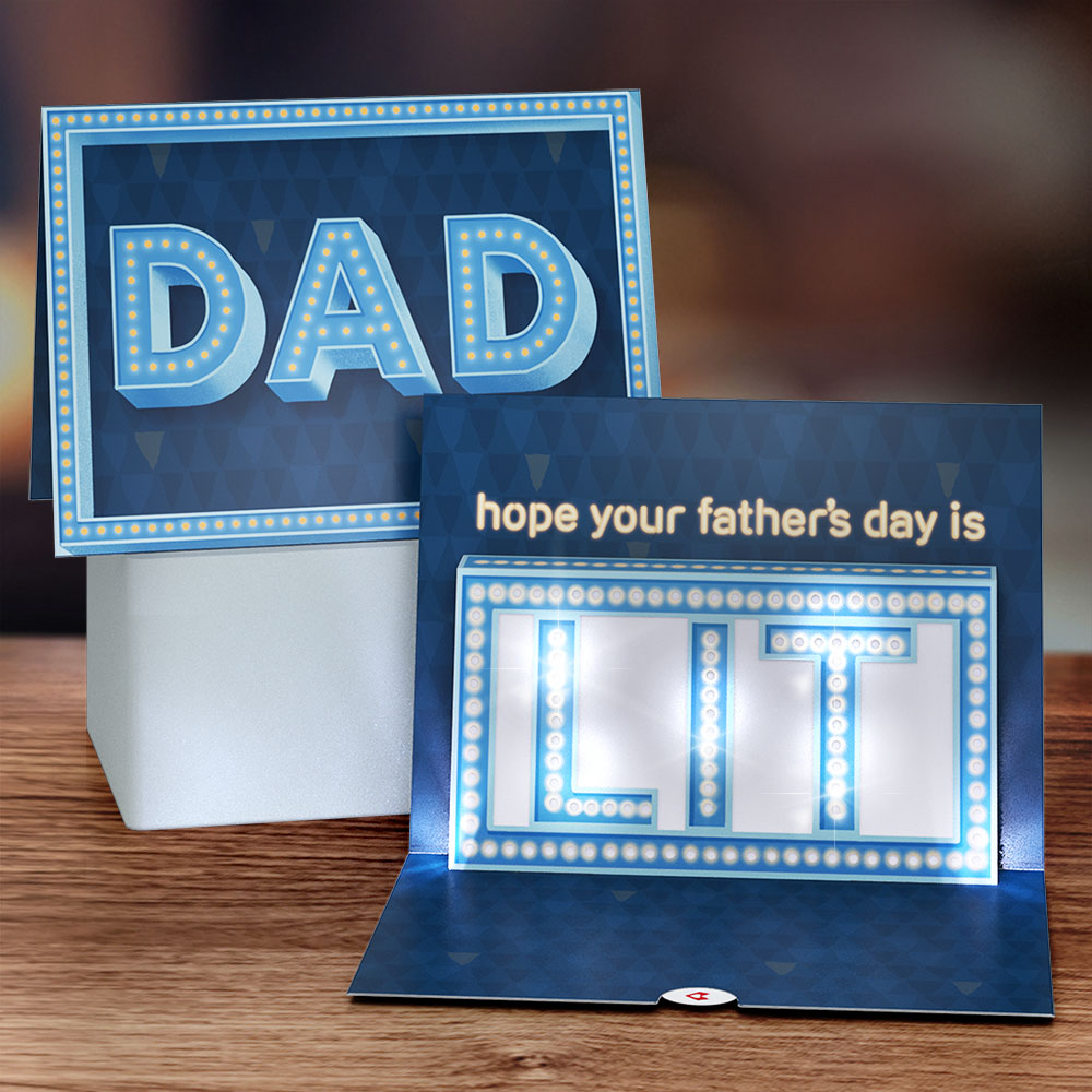 Hope Your Father's Day Is Lit Light-Up Pop-Up Card