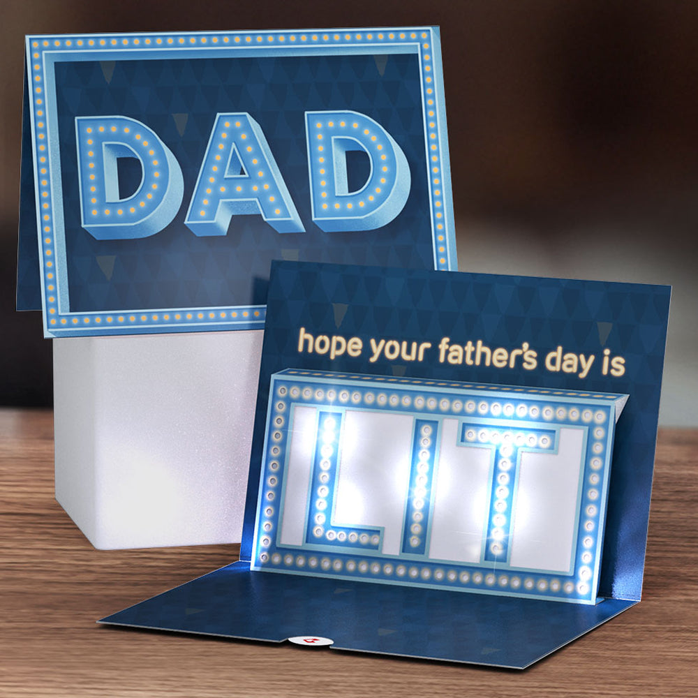 Hope Your Father's Day Is Lit Light-Up Pop-Up Card