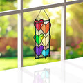 Rainbow Hearts Suncatcher Card