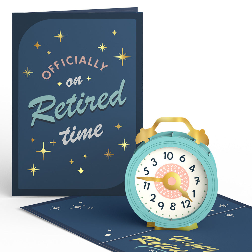 Officially on Retired Time Pop-Up Card