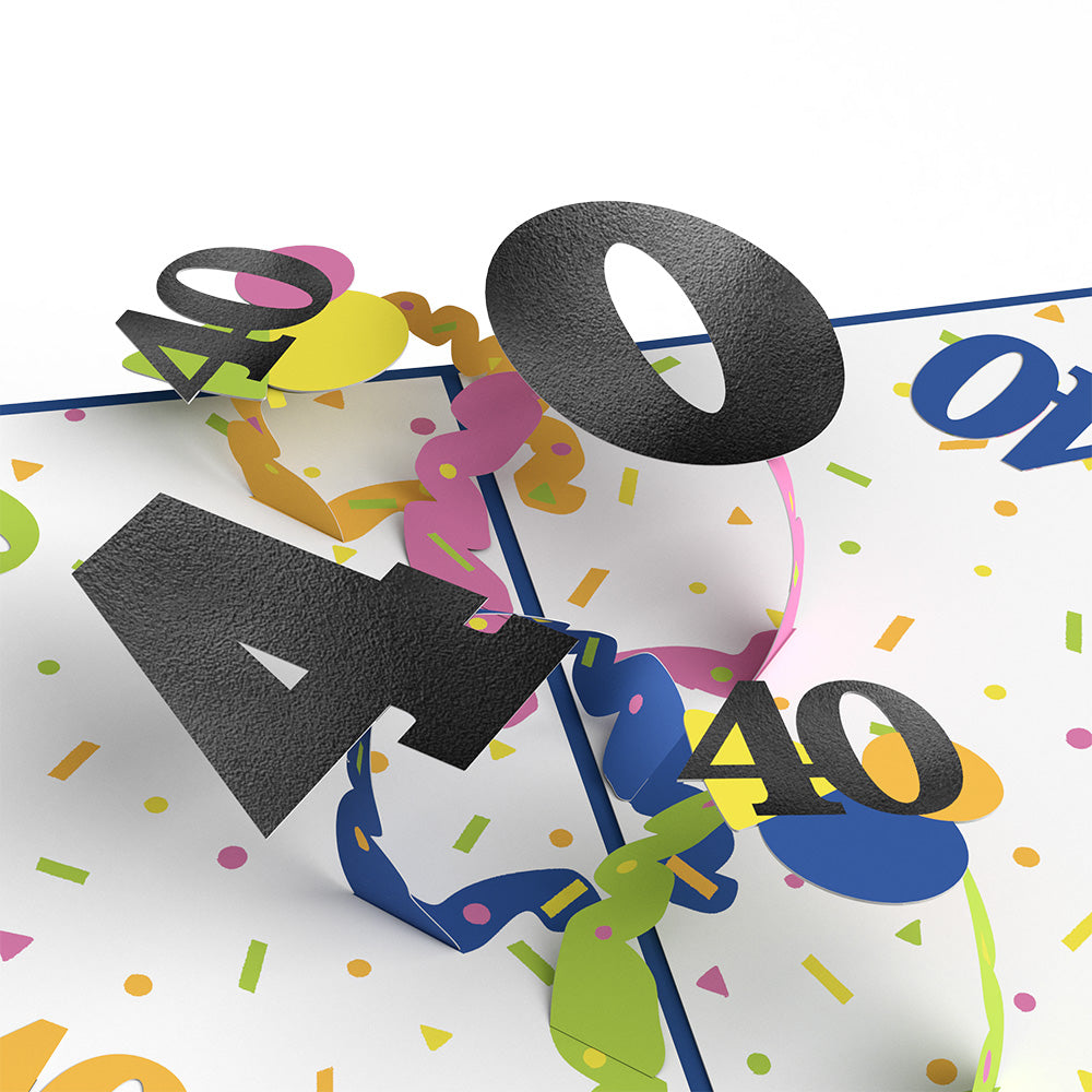 Party ’til 8pm 40th Birthday Pop-Up Card