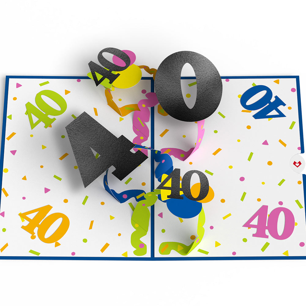 Party ’til 8pm 40th Birthday Pop-Up Card