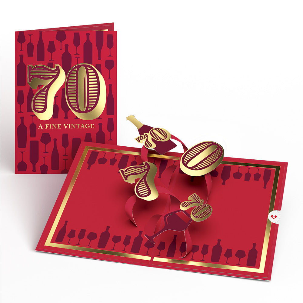 A Fine Vintage 70th Birthday Pop-Up Card