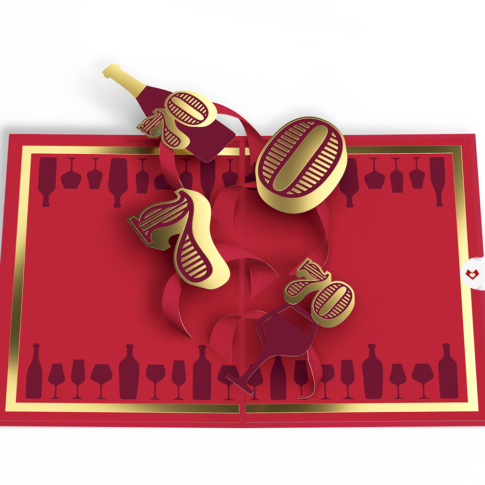 A Fine Vintage 70th Birthday Pop-Up Card