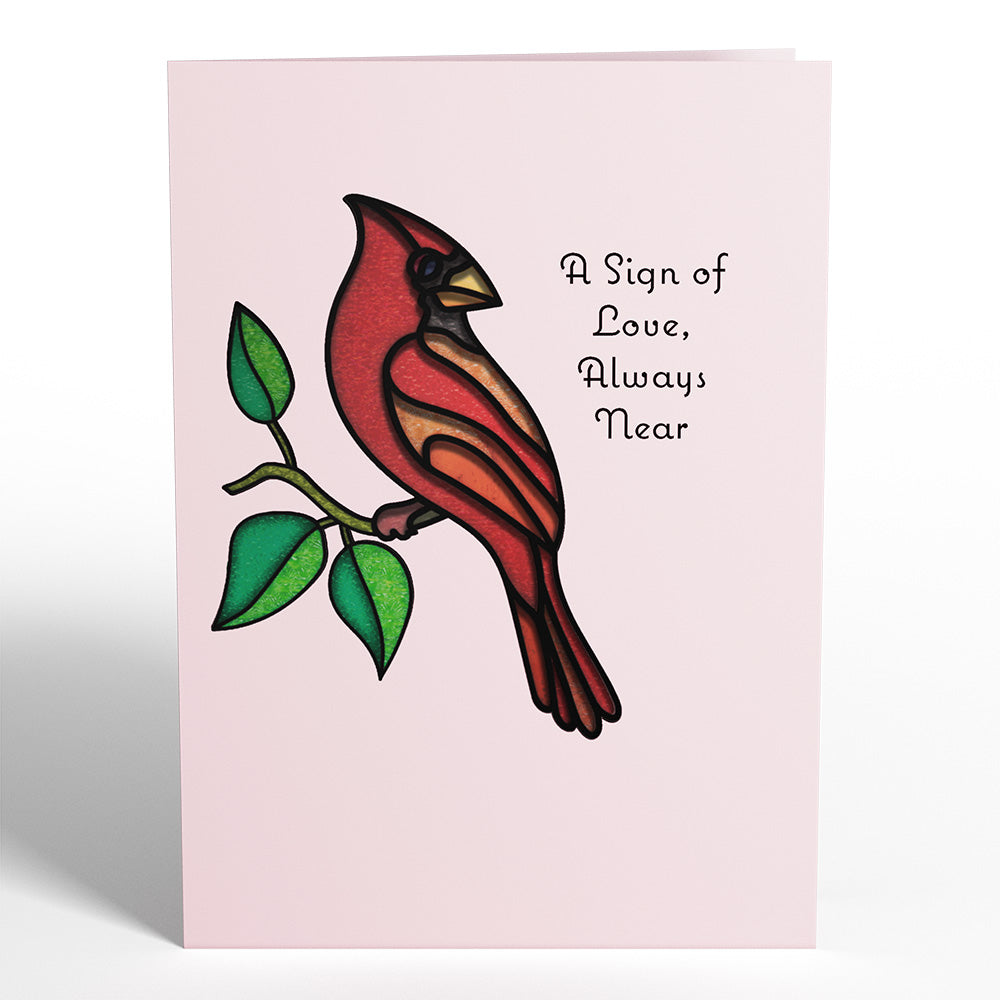 Sign of Love Cardinal Suncatcher Card