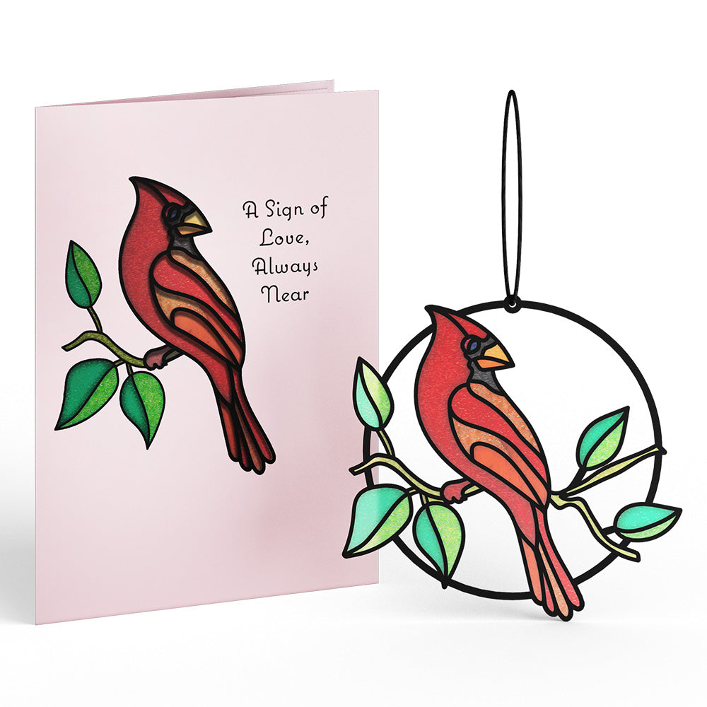 Sign of Love Cardinal Suncatcher Card