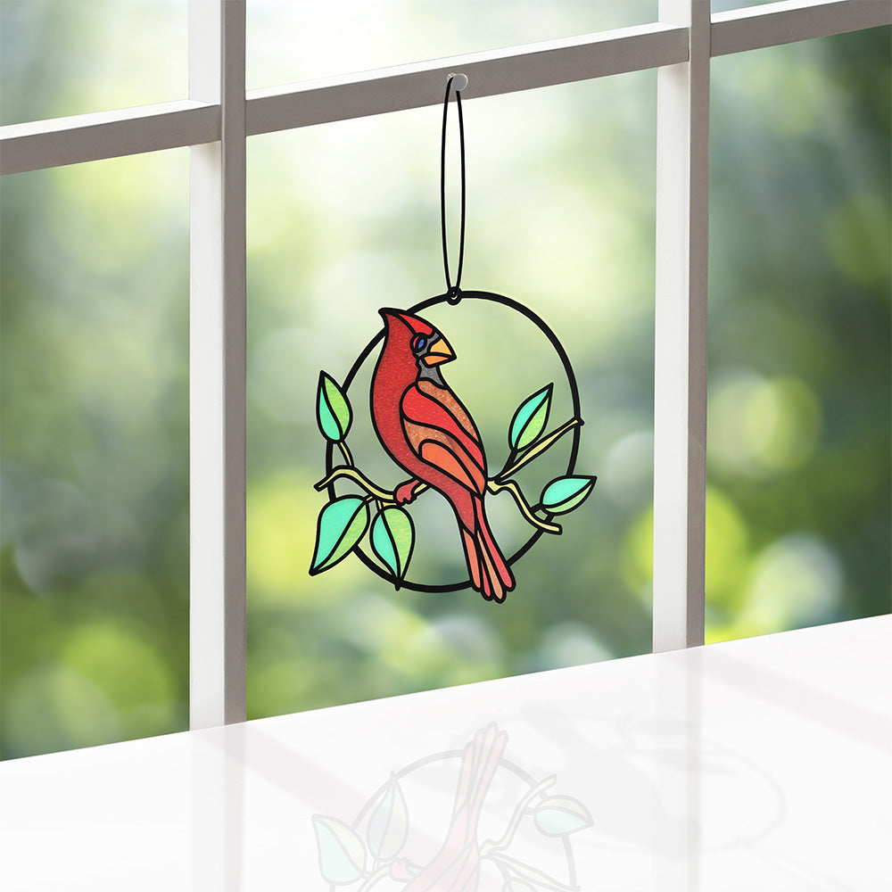 Sign of Love Cardinal Suncatcher Card