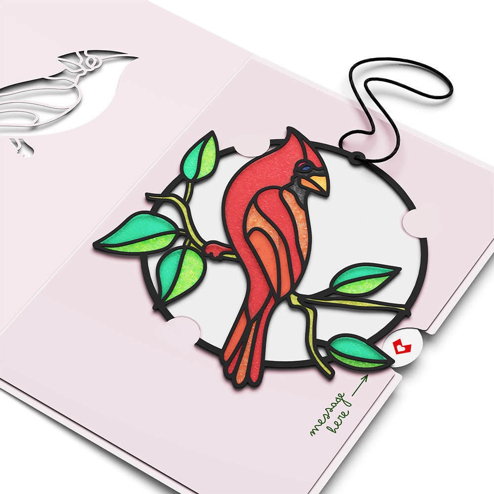 Sign of Love Cardinal Suncatcher Card