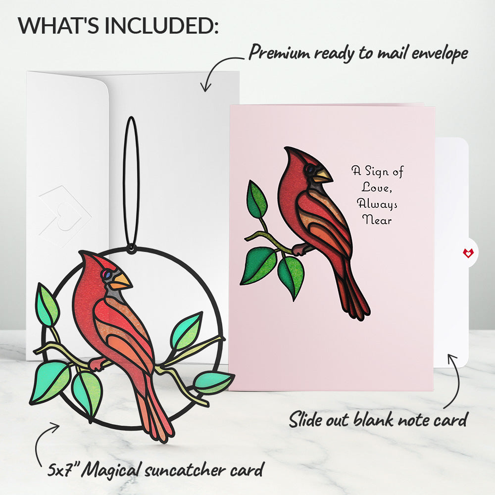 Sign of Love Cardinal Suncatcher Card