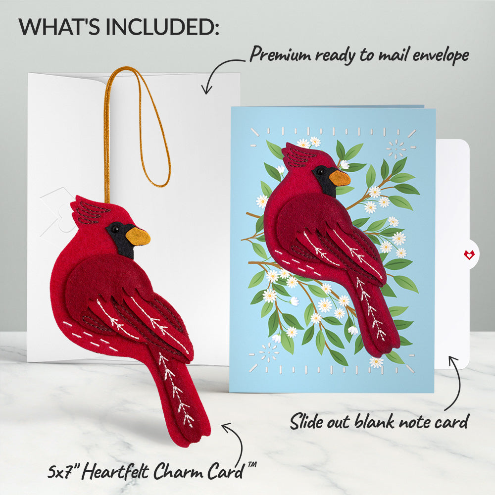 Cheerful Cardinal HeartFelt Charm Card™