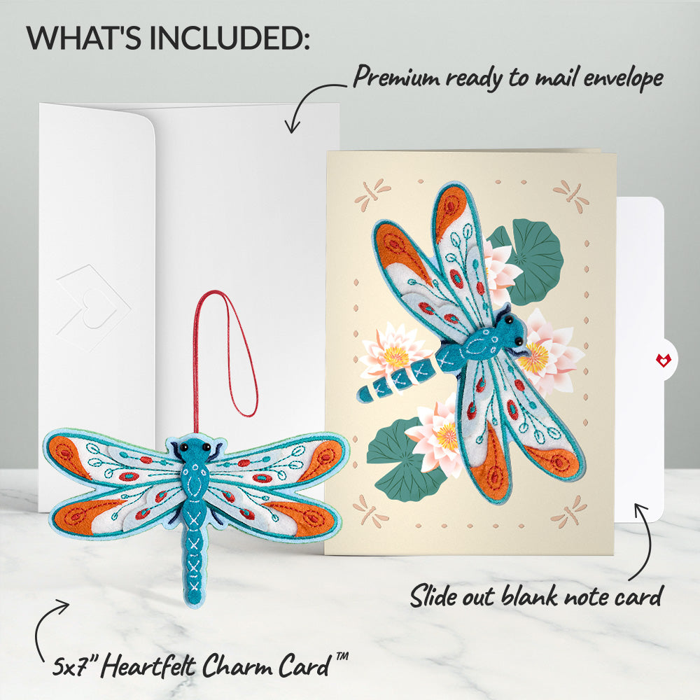 Peaceful Dragonfly HeartFelt Charm Card™