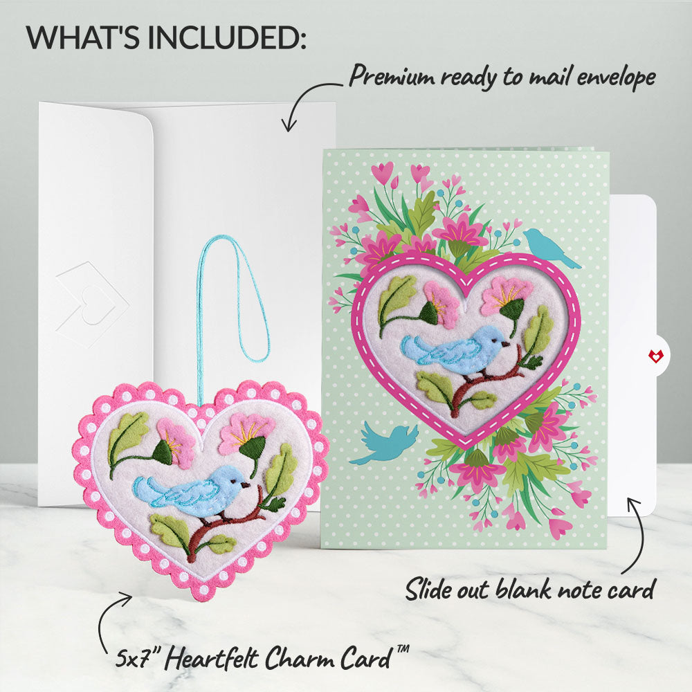 Lively Bluebird HeartFelt Charm Card™