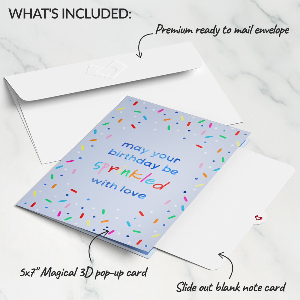 Sprinkled with Love Birthday Cake Pop-Up Card