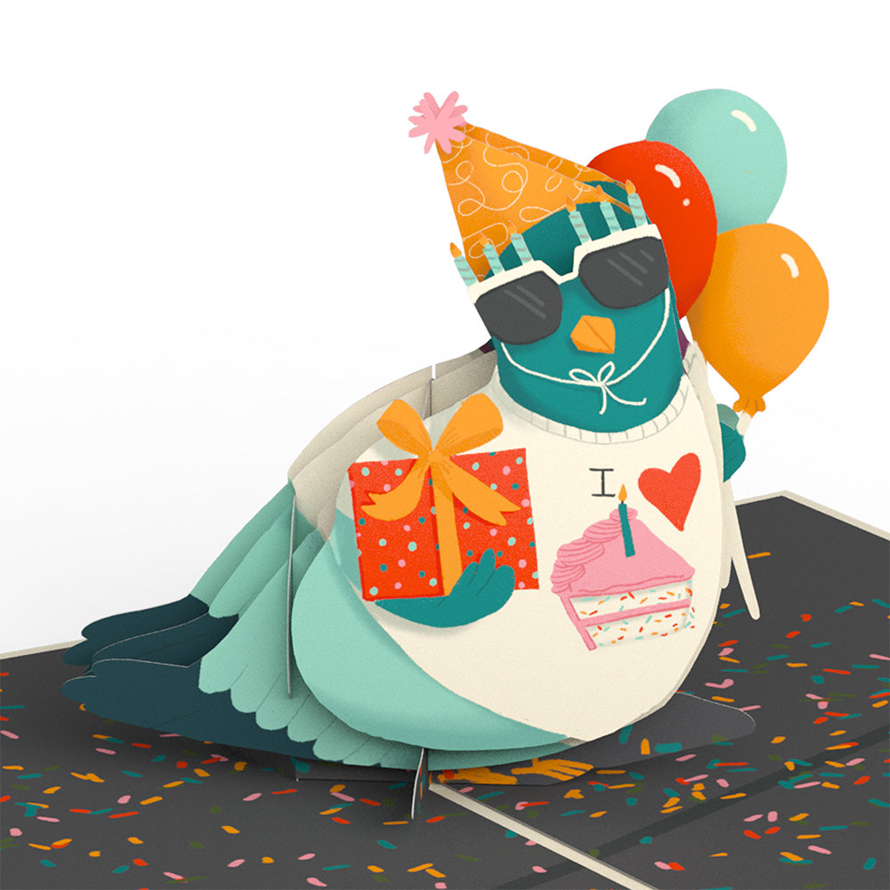 ‘That’s Coo’ Funny Pigeon Birthday Pop-Up Card