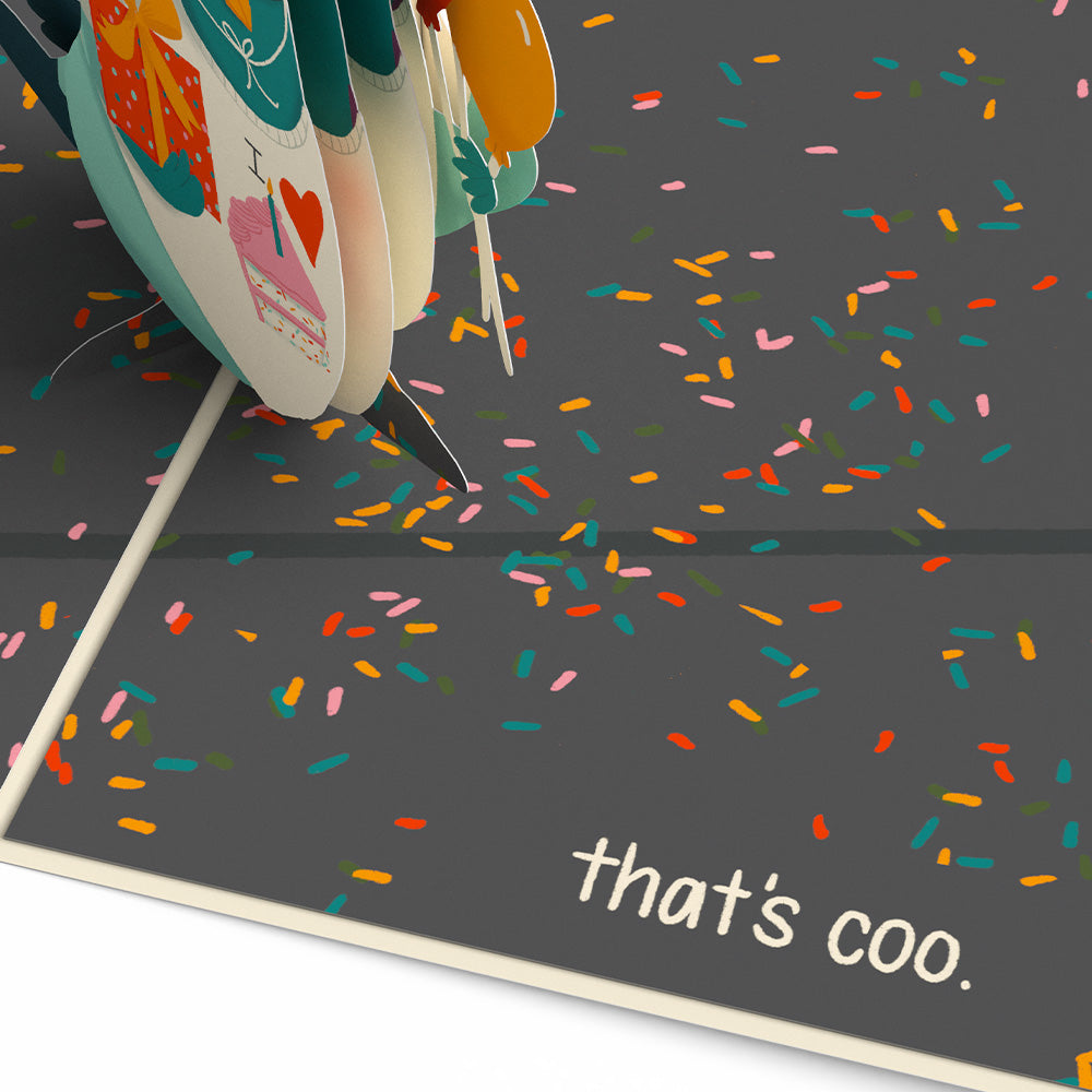 ‘That’s Coo’ Funny Pigeon Birthday Pop-Up Card