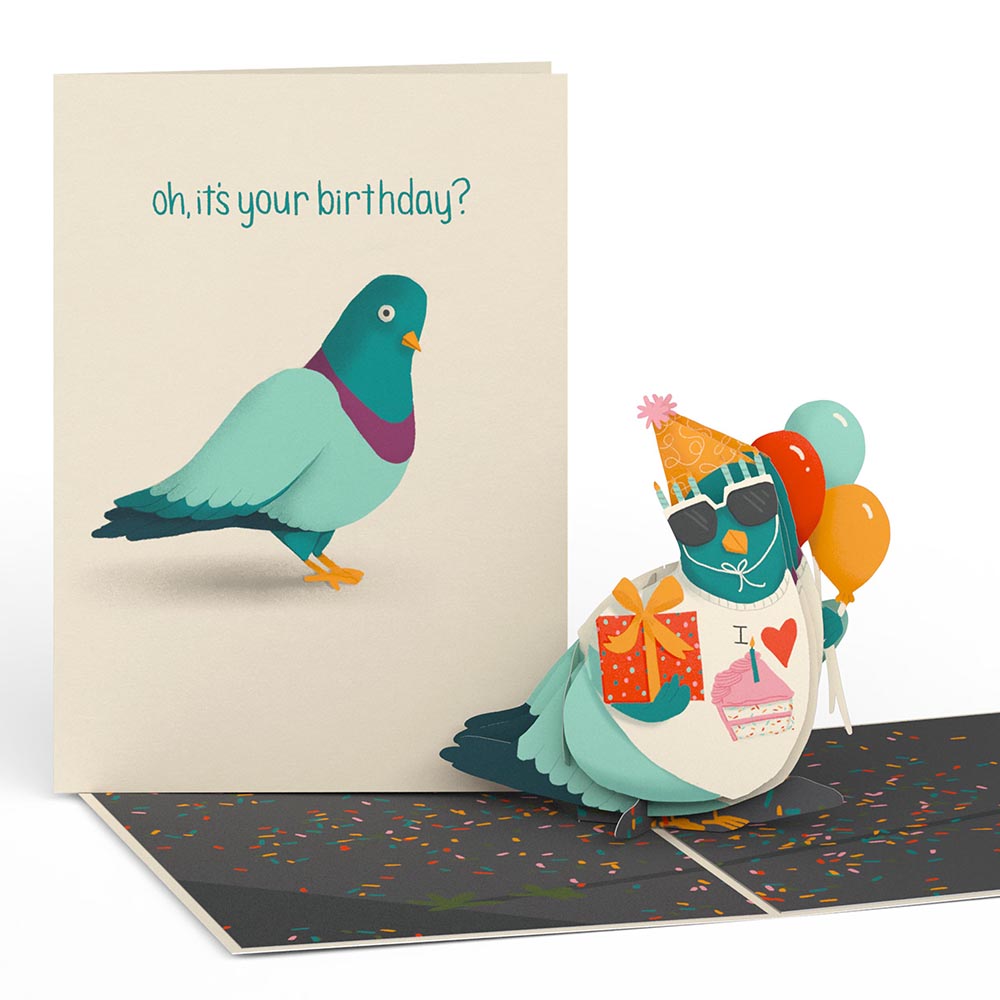 ‘That’s Coo’ Funny Pigeon Birthday Pop-Up Card