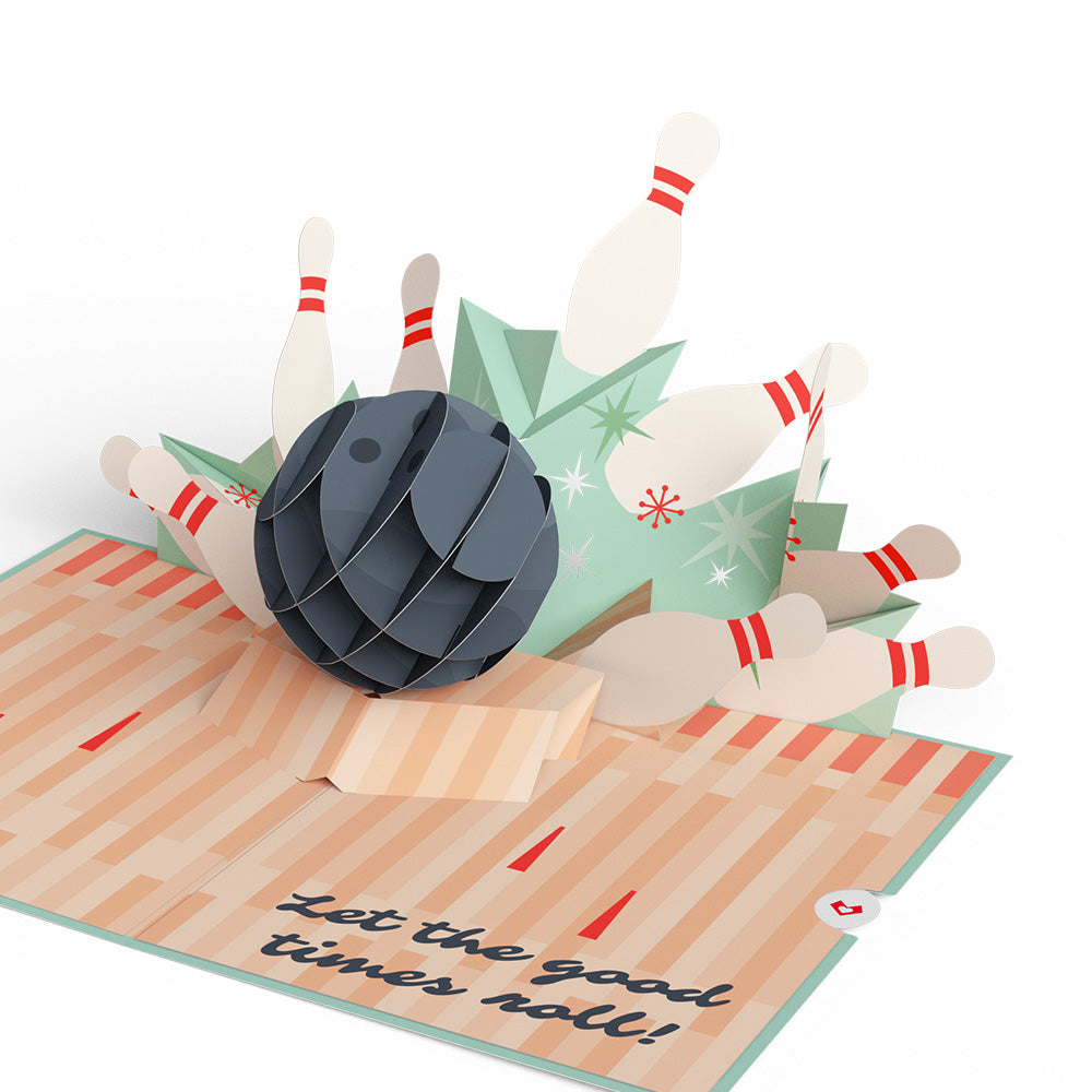 Retro Bowling Birthday Pop-Up Card