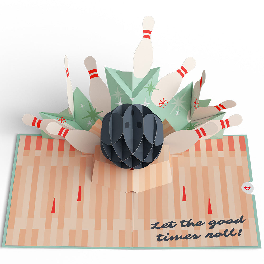 Retro Bowling Birthday Pop-Up Card