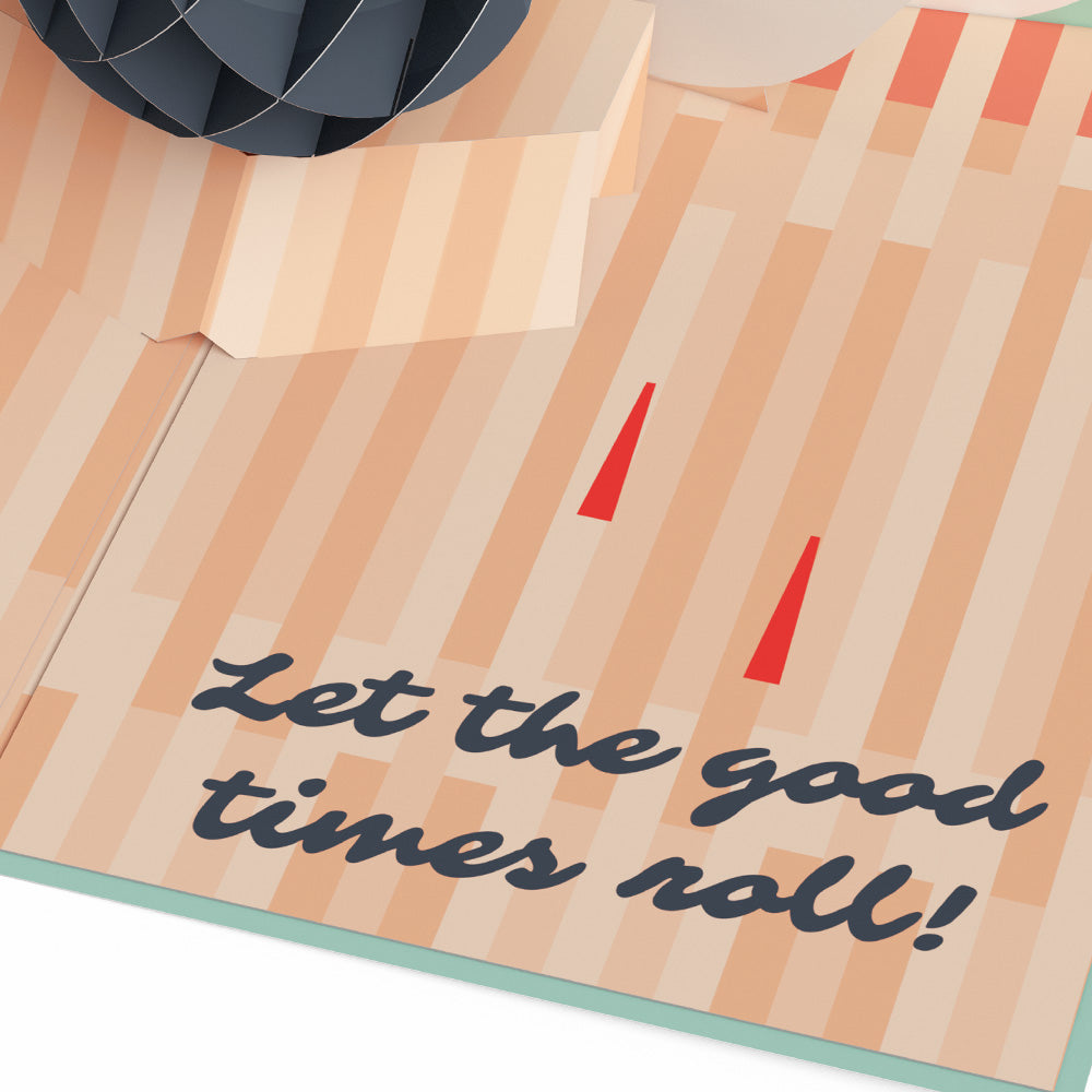 Retro Bowling Birthday Pop-Up Card