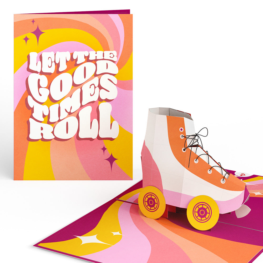 Let the Good Times Roll Roller Skate Pop-Up Card