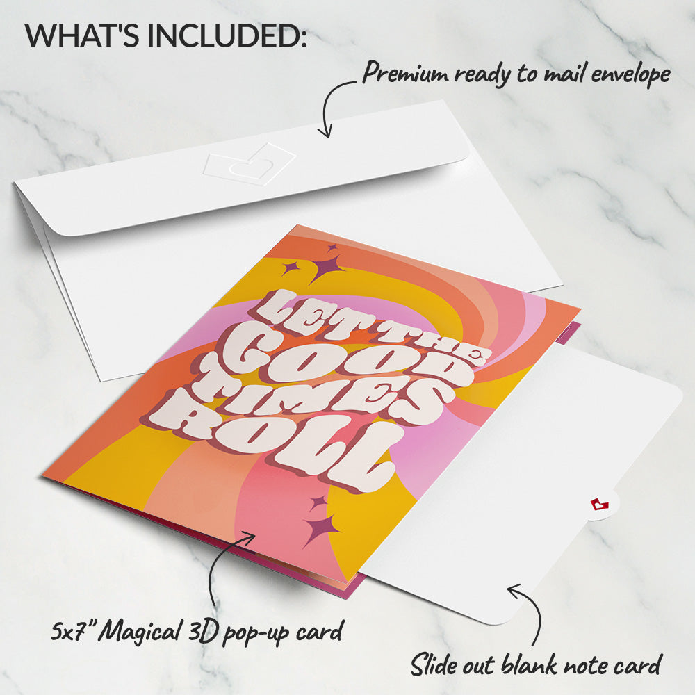 Let the Good Times Roll Roller Skate Pop-Up Card