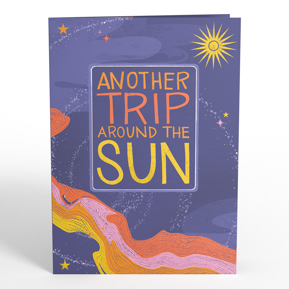 Another Trip Around the Sun Birthday Light-Up Pop-Up Card