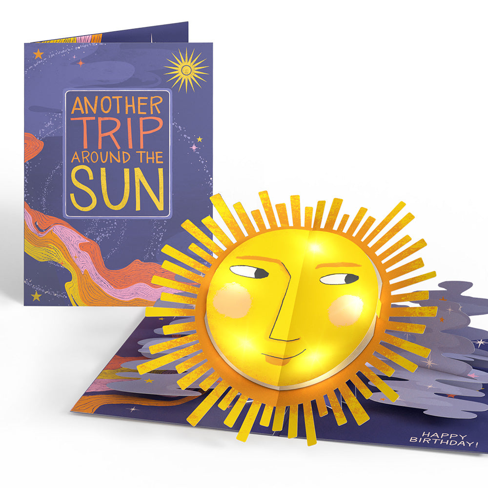 Another Trip Around the Sun Birthday Light-Up Pop-Up Card