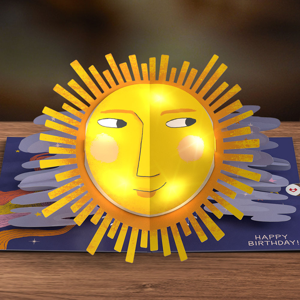 Another Trip Around the Sun Birthday Light-Up Pop-Up Card