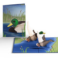 Pondside Mallard Ducks Pop-Up Card