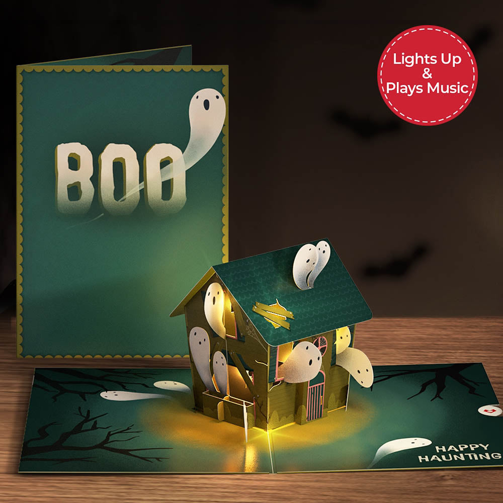 Happy Haunting Music and Lights Pop-Up Card