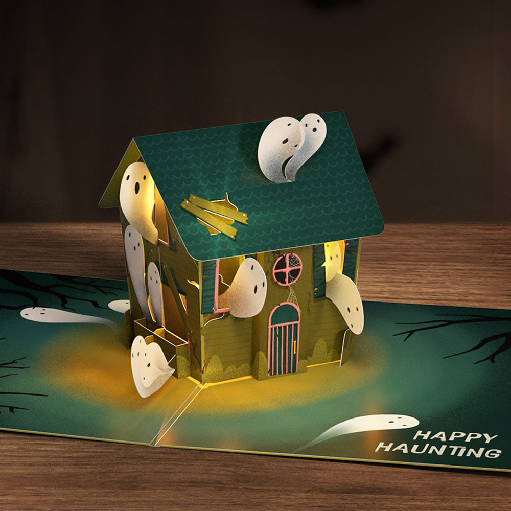 Happy Haunting Music and Lights Pop-Up Card