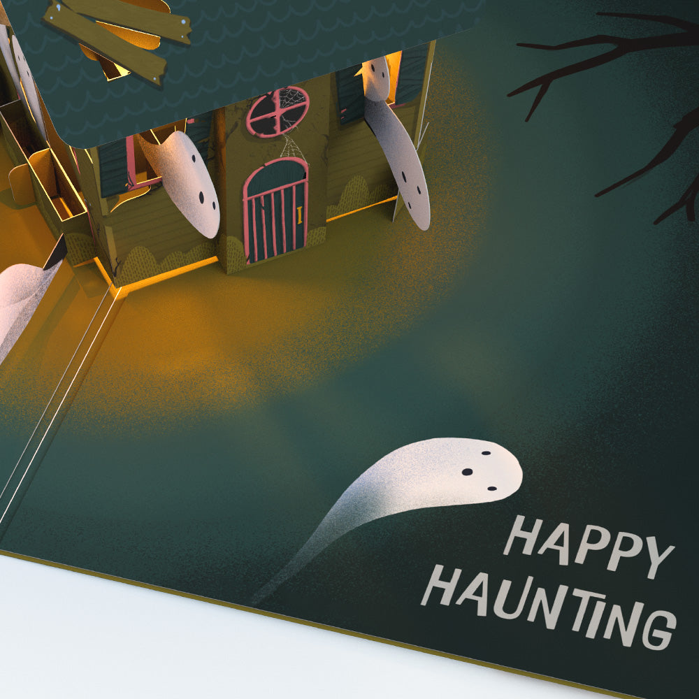 Happy Haunting Music and Lights Pop-Up Card