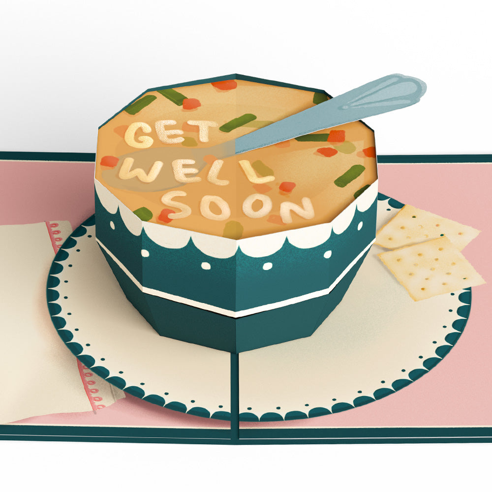 Get Well Soon Soup Pop-Up Card and Uncomfortable Version Sentiment Set