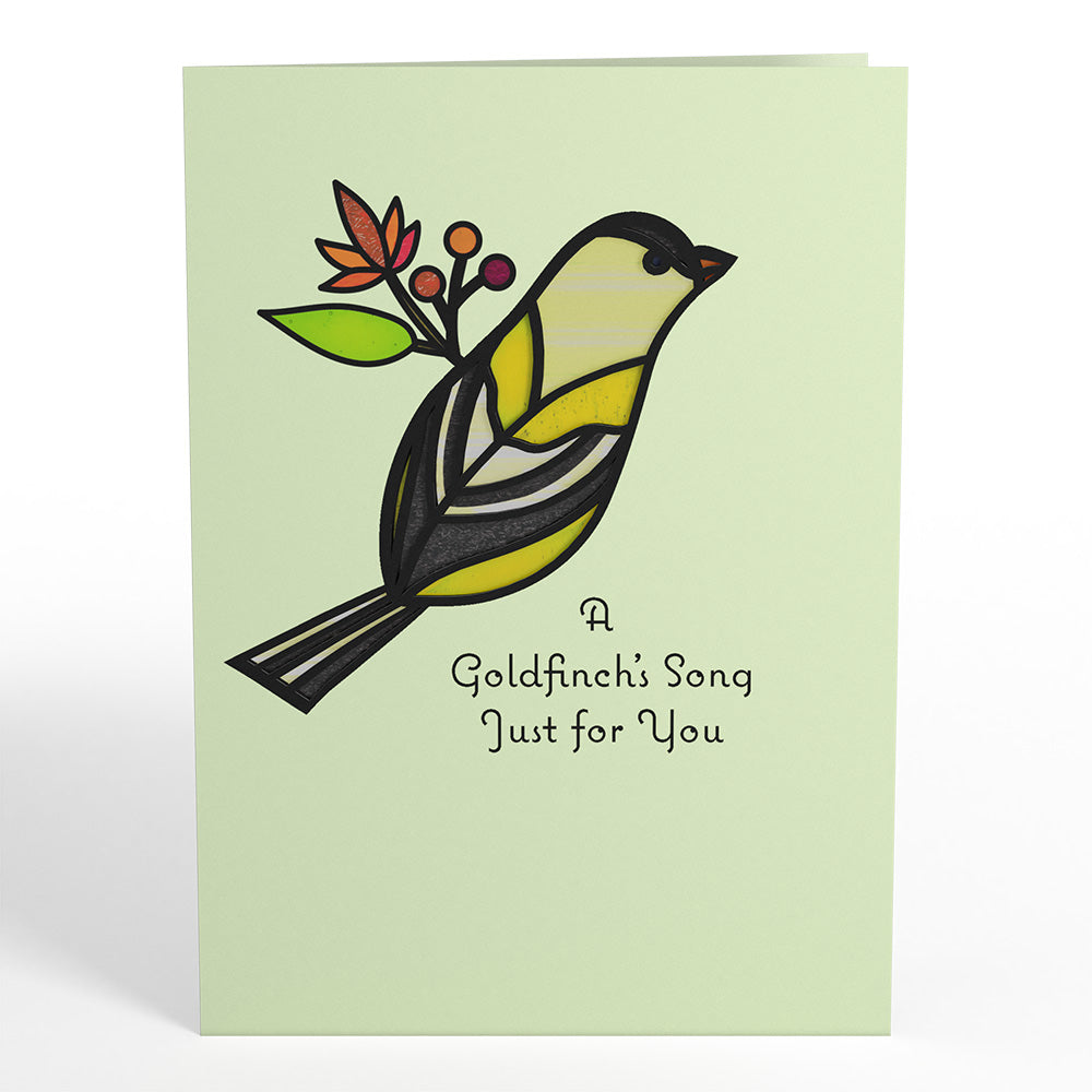 Goldfinch's Song Suncatcher Card